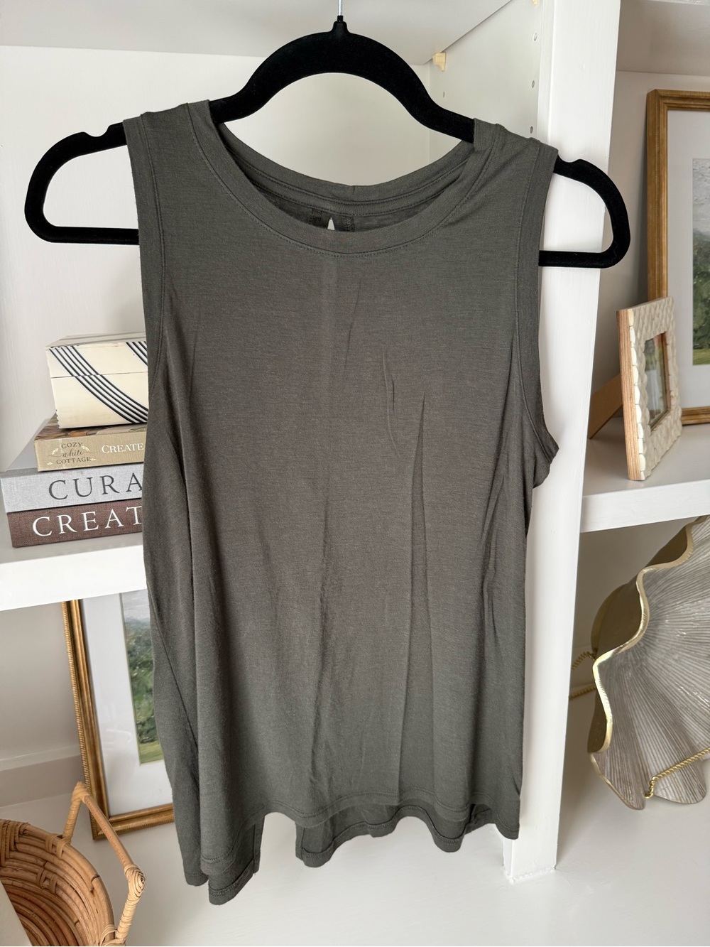 Halogen Olive Green Sleeveless Tank Top